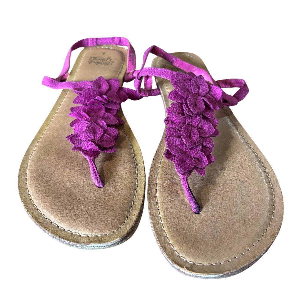 Faded Glory Magenta Floral Sandals
